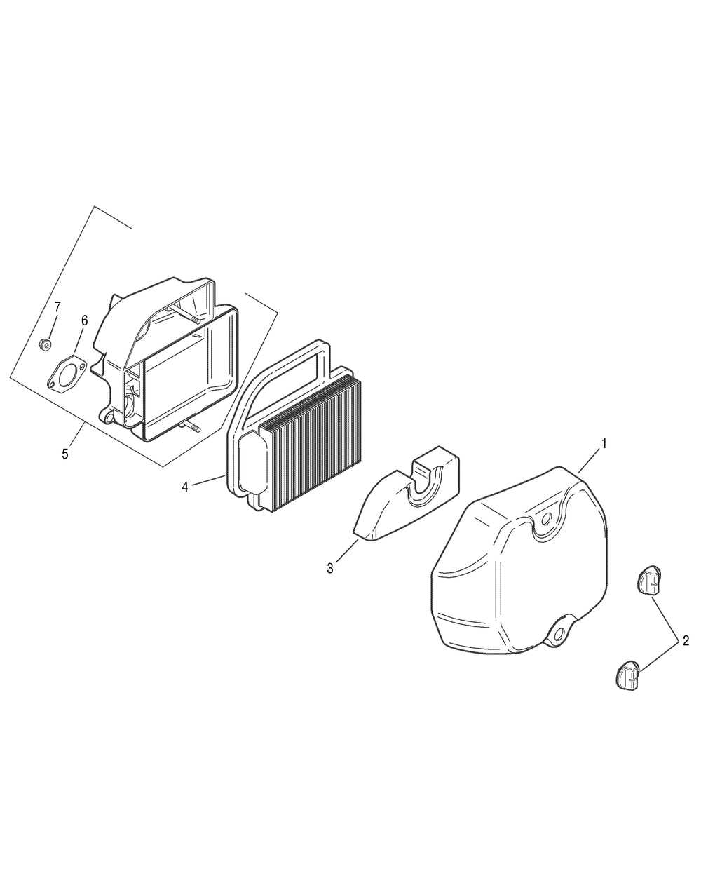 Courage Engine - Air Intake Filtration Diagram and Parts List for LT1040 13AX10CG709-13AX10CG710-13BX10CG710 Cub Cadet Lawn Tractor